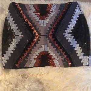 Sequin and Bead  mini skirt